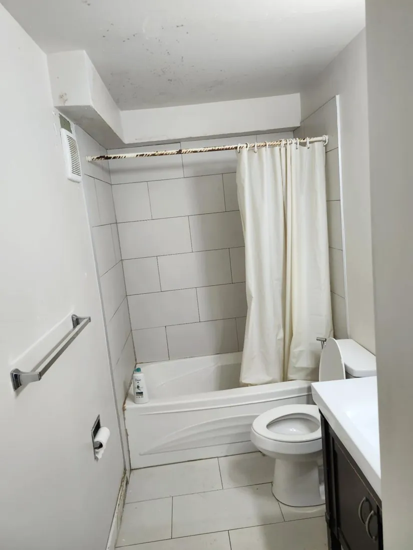 The original dated bathroom