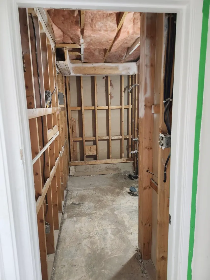 Stripped to the studs & rough-in