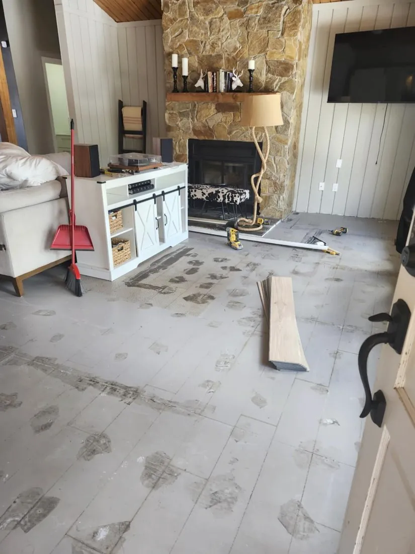 Old flooring removed
