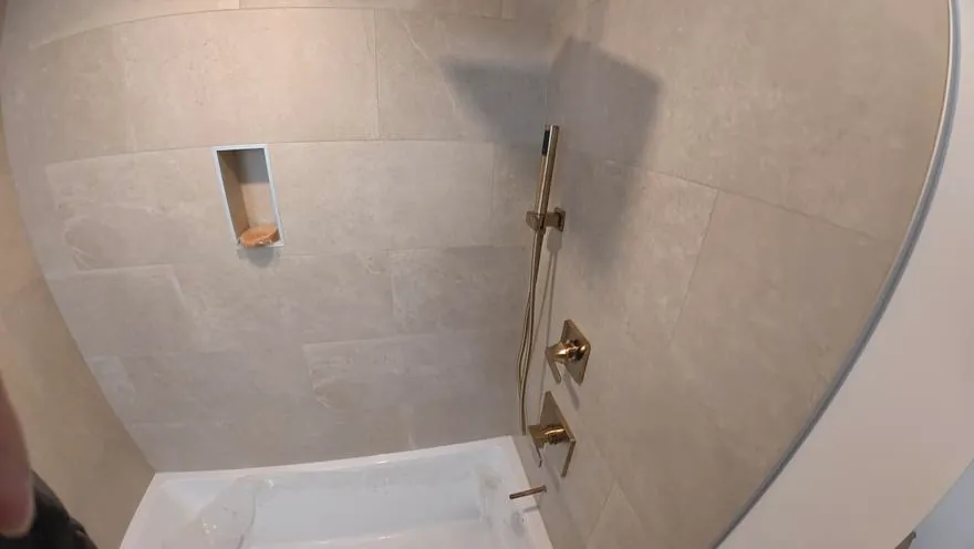 Tub filler & soap niche