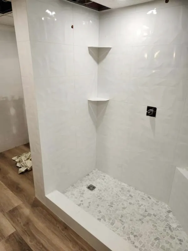 Finished walk-in shower