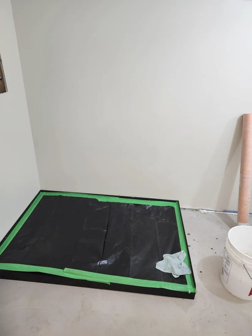 Shower pan set & waterproofed
