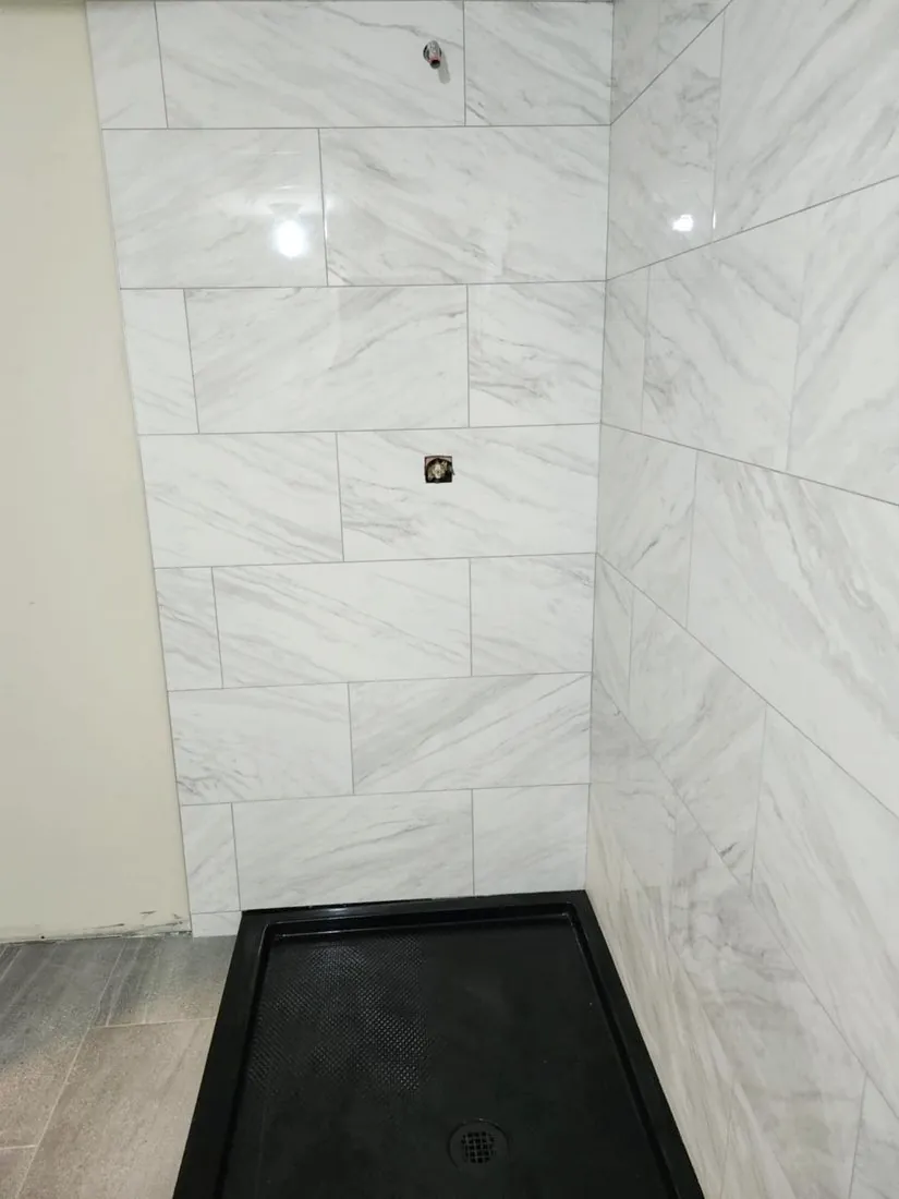 Finished shower walls & base