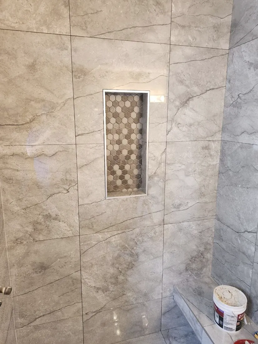Finished wall & lit niche
