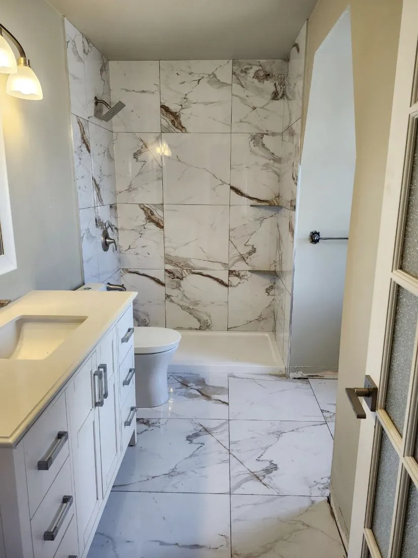 Calacatta marble bathroom