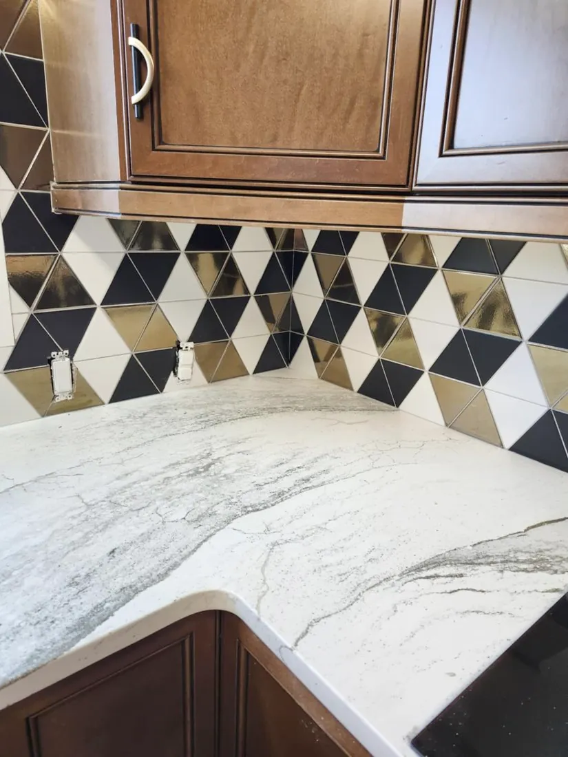 Black, white & gold triangles