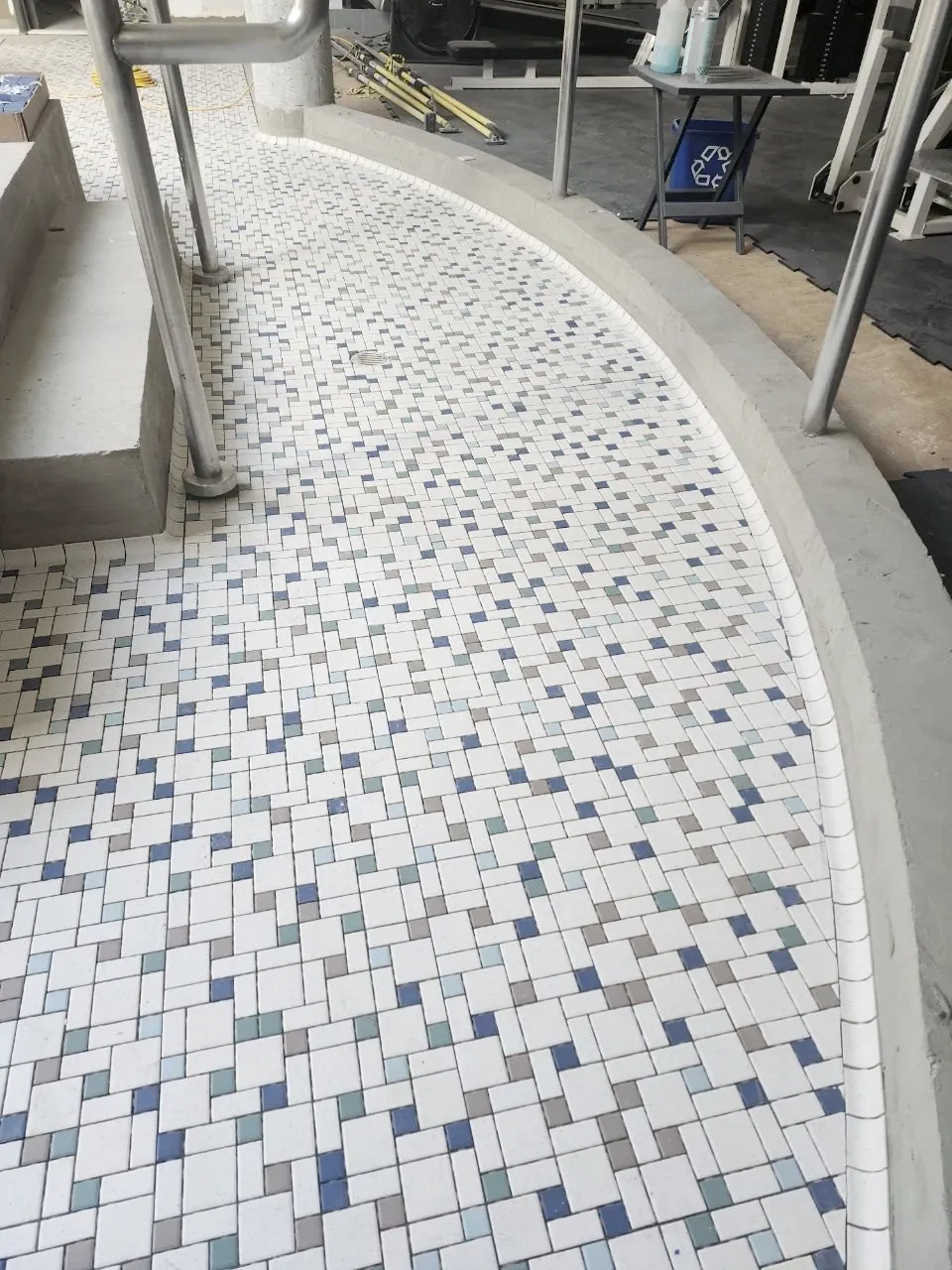 Mosaic deck around the spa