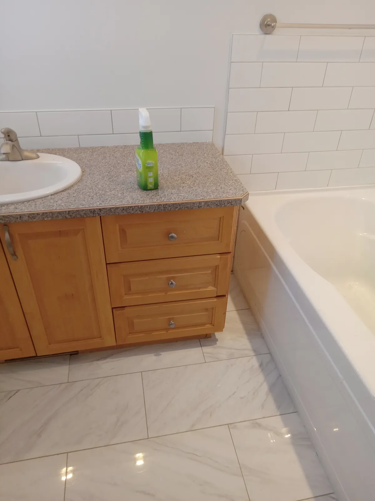 Bright white bathroom, finished