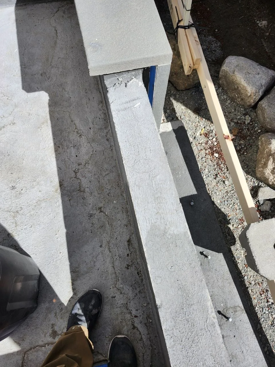 Building the water feature on site