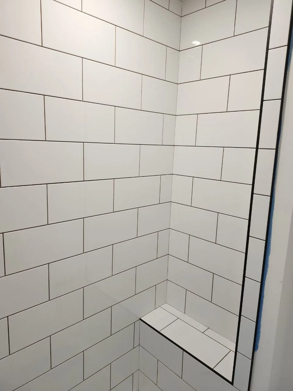 Shower niche and recessed light